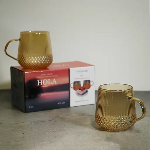 Набор чашек Vittora Hola из боросиликатного стекла 2 шт. 400 мл (135076) - фото 5