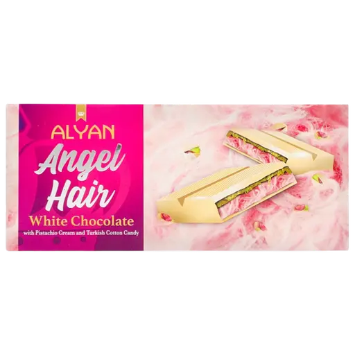 Шоколад белый Alyan Angel Hair со сладкой ватой и фисташковой пастой 160 г - фото 1