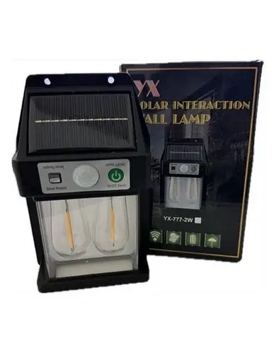 Вуличний накладний світильник Solar wall lamp YX-777-2W Ліхтар на сонячних батареях з датчиком руху Black - фото 5