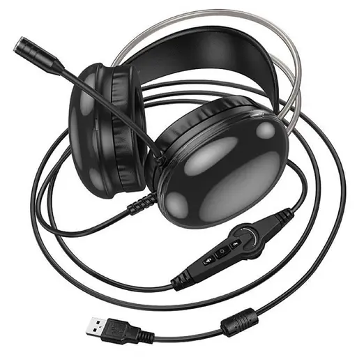 Навушники Hoco W109 Plus Rich USB7.1, 2m | channel gaming headphones black - фото 6