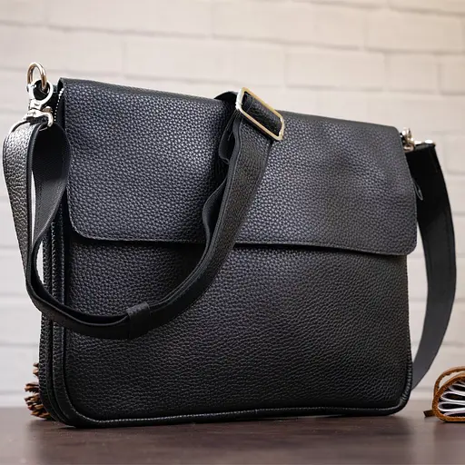 Чоловіча шкіряна сумка SHVIGEL 34х26х6 см sum0012624 - фото 6