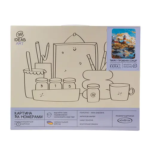 Набор для росписи "Маяк в лучах солнца" 40*50 см, IDEA2-GX47135, ТМ "99IDEAS" - фото 4