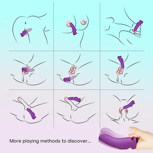 Вібратор на палець B - Series Joy Aurora, 11.8 см (фіолетовий) - фото 8