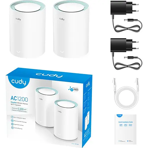 MESH-система Cudy WiFi M1300(2-pack), AC1200 Wi-Fi Gigabit Mesh Solution (M1300(2-pack)) - фото 3