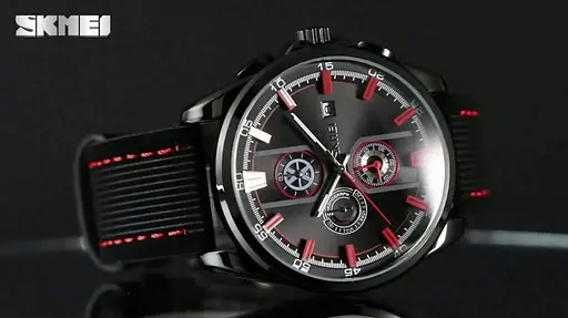 Мужские наручные часы Skmei 9181 Черные с красным - фото 4