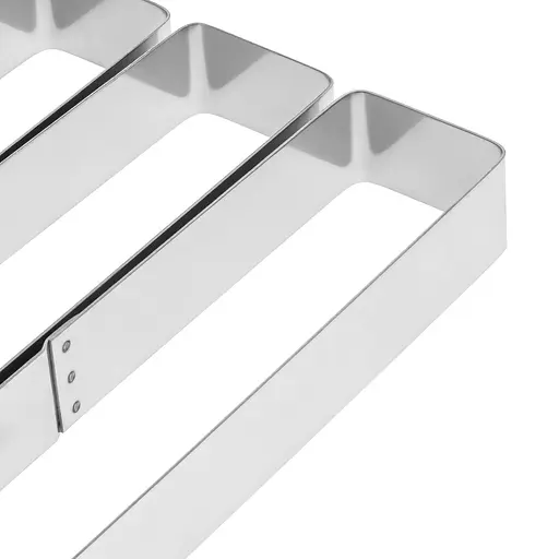 Металлические прямоугольные формочки порционные для эклеров пирожных и тарталеток 16х4х2.5 см (набор из 4 шт.), Master Class Серый 87797 - фото 8