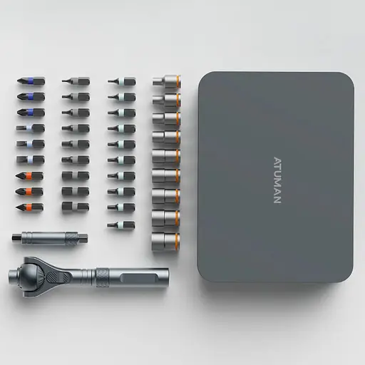 Поворотна викрутка з реверсом та набором біт Xiaomi Duka ATuMan Ratchet Screwdriver RS2 (40в1) - фото 3