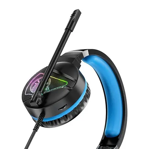 Геймерські навушники Hoco W104 Drift з мікрофоном LED підсвічуванням blue - фото 3