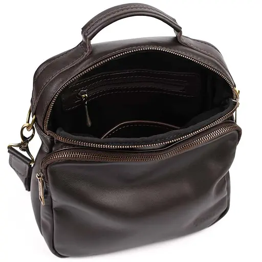 Чоловіча шкіряна сумка через плече TARWA 24х26х9 см sum0025369 - фото 5