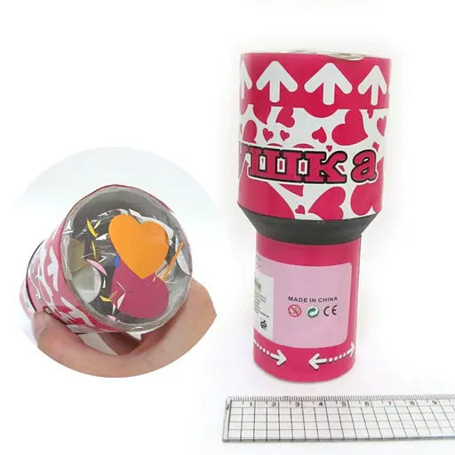 Хлопавка-граната пневматична Сердечки, 15 см, фольга-сердечки