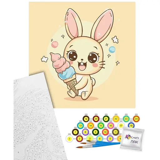 Картина за номерами Art Craft Солодкий день зайчика 30х30 см (15617-AC) - фото 1