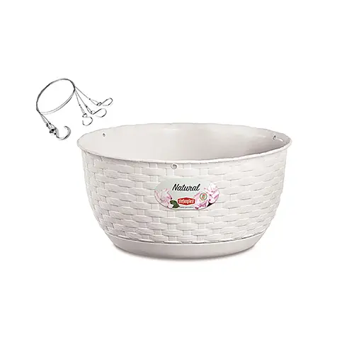 Вазон пластиковый подвесной NATURAL, круглый, с автополивом, 30 см, 5,9 л (75501)