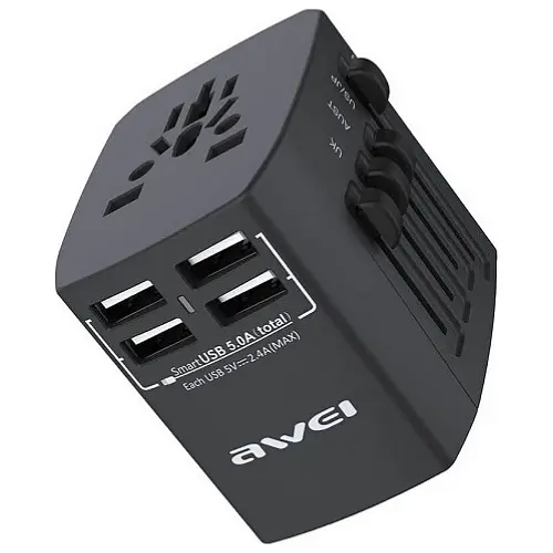 Перехідник дорожній Awei c-36 travel converter plug на всі розетки - фото 3
