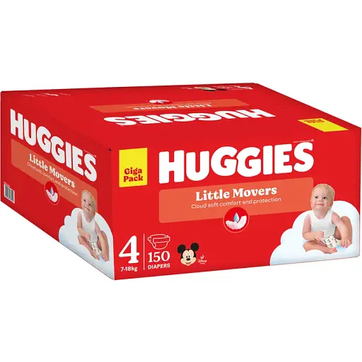 Уценка. Набор подгузников Huggies Little Movers GIGA 4 (7-18 кг) 150 шт. - фото 2