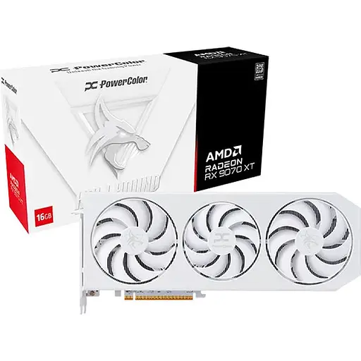 Видеокарта PowerColor Hellhound Spectral White AMD Radeon RX 9070 XT 16GB (RX9070XT 16G-L/OC/WHITE) EU [130411] - фото 1