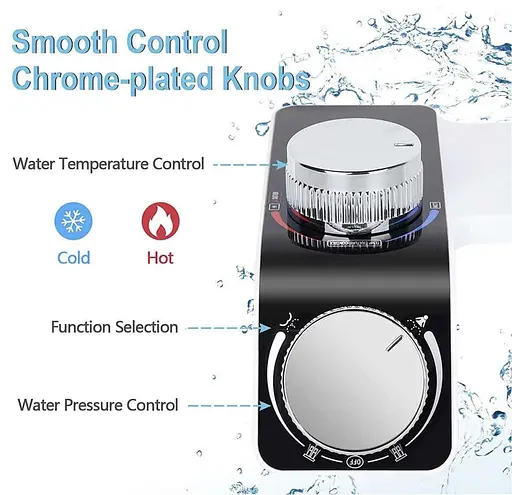 Універсальне біде-накладка SAMODRA Bidet Plus з боковим модулем та регуляцією температури, Біла (SMWDRBP) - фото 4