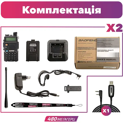 Комплект рацій Baofeng UV-5R MK4 2 шт. (8131) - фото 7