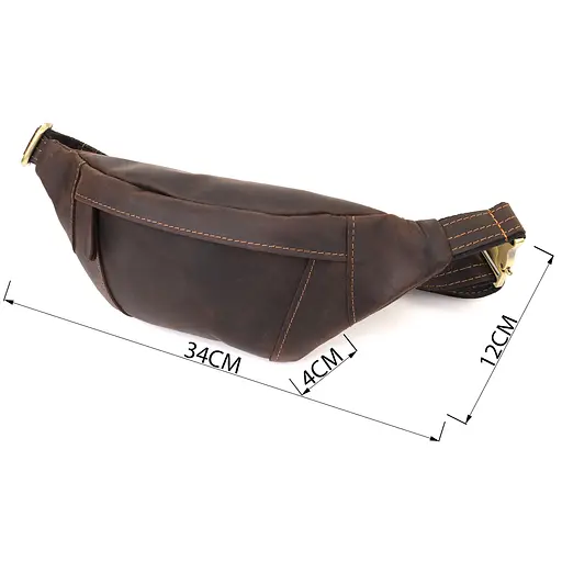 Зручна сумка-бананка для чоловіків із натуральної вінтажної шкіри SHVIGEL 34х12х4 см sum0027452 - фото 3