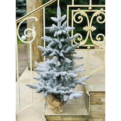 Ялинка Hvoya Classic лита в мішковині 90 см засніжена - фото 3