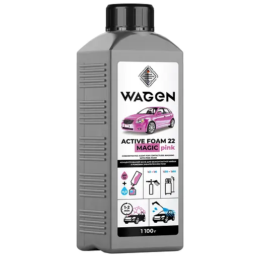 Концентрированное средство для бесконтактной мойки Wagen Active Foam 22 Magic Pink с розовой окраской пены 1.1 кг