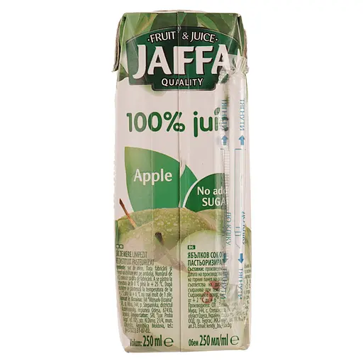 Упаковка сока Jaffa 100% Juice яблочный осветленный 3.75 л (250 мл х 15 шт.) - фото 3