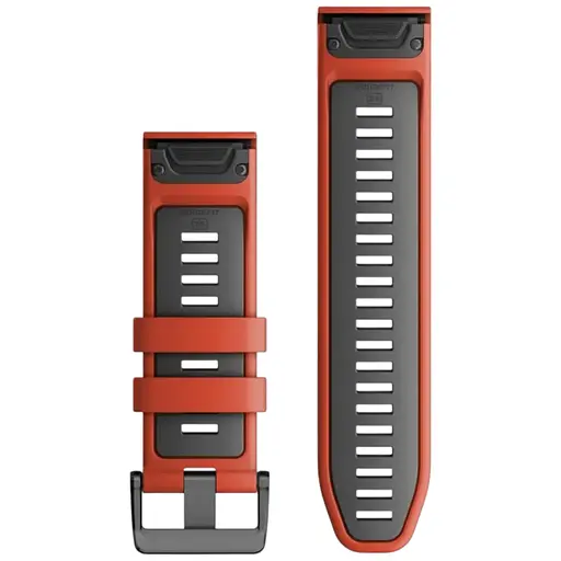 Ремінець Garmin до смарт-часів epixPRO (g2), 26 мм QuickFit FlameRed/Grpt Silicone (010-13281-04)
