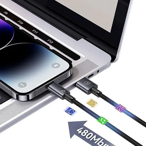 Кабель Usams US-SJ667 USB-A to Lightning 2.4A 1.2m Tarnish (SJ663USB01) [138993] - фото 7