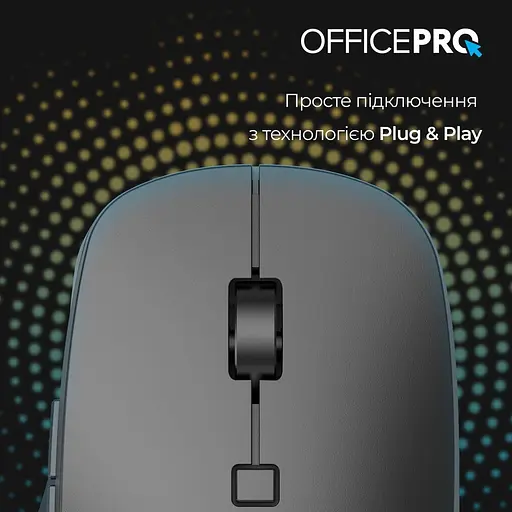 Беспроводная мышь OfficePro M305B Silent Click Ergonomic Wireless Black (M305B) - фото 8