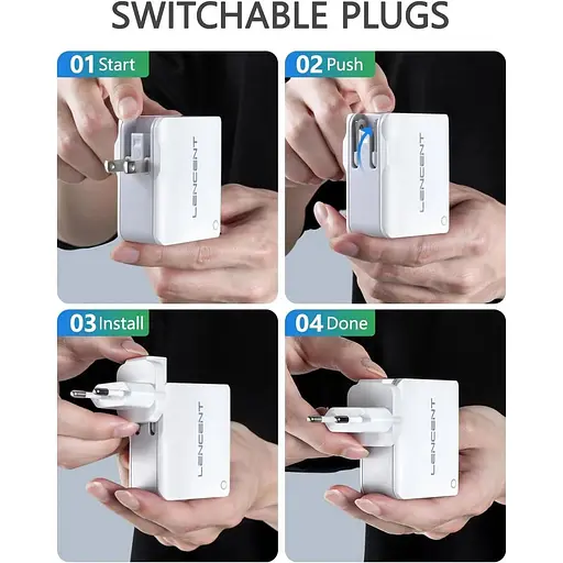 Зарядний пристрій Lencent Multiple USB, [22W/4.4A] 4-портовий - фото 5