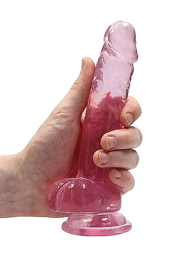 Реалістичний фалоімітатор RealRock With Balls 7" 19 см рожевий - фото 7