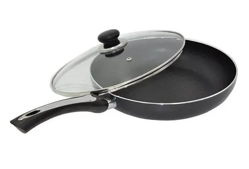 Сковорода Bohmann BH-1000-26 с мраморным покрытием стеклянной крышкой 26 см (без упаковки) - фото 1