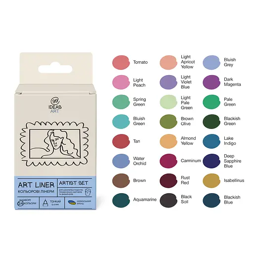 Набір кольорових лінерів, 24 кольори, 24 set Artist set, IDEA10-AL24ARTIST, 99IDEAS