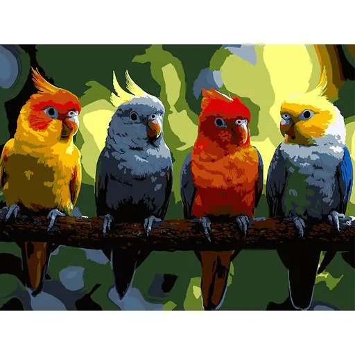 Картина по номерам Strateg Яркие попугаи 30х40 см (SS-1267) - фото 1