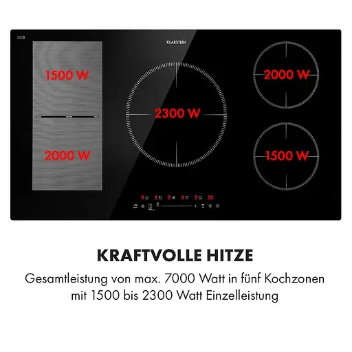Встраиваемая индукционная варочная поверхность Klarstein Delicatessa 90 Hybrid Черный (10035181) - фото 3