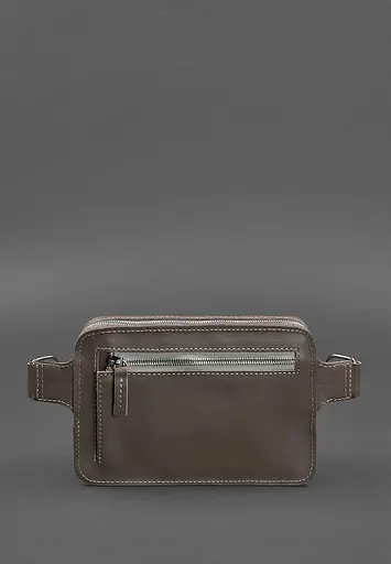 Шкіряна поясна сумка Dropbag Mini темно-бежева - фото 3