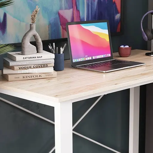 Письменный стол Ferrum-decor Драйв 750x1400x600 Белый металл ДСП Дуб Сан-Марино 16 мм (FRD-103144) - фото 4