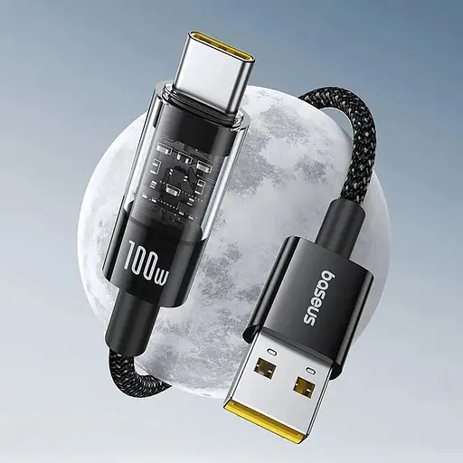 Дата кабель Baseus Gem Fast Charging USB to Type-C 100W (1m) (P10373002211) Cluster Black - фото 2