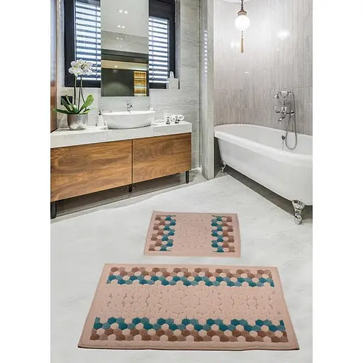 Набір килимків для ванної кімнати Diva Bouble Blue 60 x 100 + 50 x 60