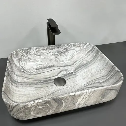 Умивальник VBI Palermo gray onyx накладний VBI-012303, Мармур - фото 1