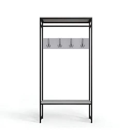 Вішалка модульна підлогова Ferrum-decor Треліс 14 180x90x38 чорний ДСП Білий 16мм (FRD-104343)