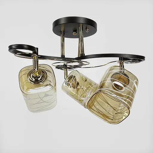 Коричнева люстра на 3 плафони з регулюванням у корпусі Ø 38 см | Арт. 7182/3A CF+FGD | Line F - фото 1