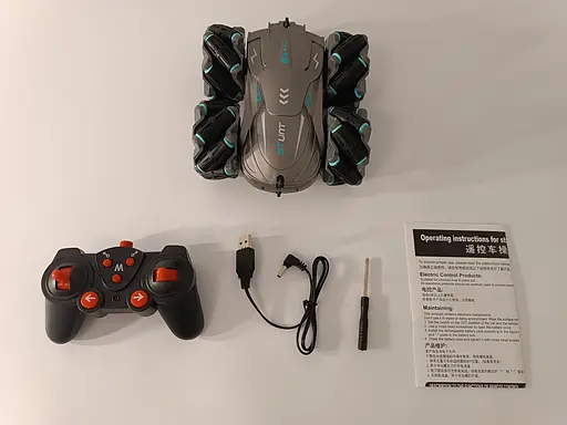 Радиоуправляемая машина Stunt Elves. Разворот на 360. Оборотень трюковый. Вездеход на пульте. Серебристый - фото 3