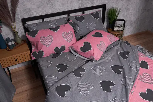 Комплект постільної білизни Moon&Star Бязь Gold Люкс Love King Size 220x240 наволочки 2х70х70 - фото 3