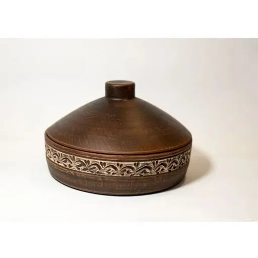 Сковорода 3 л керамічна (глиняна) з орнаментом