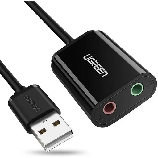 Звукова карта Ugreen US205 USB 2.0 чорний (30724) - фото 1
