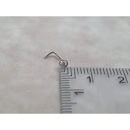 Золотая серьга-пирсинг Астор в нос с фианитом. 2182526Б - фото 6