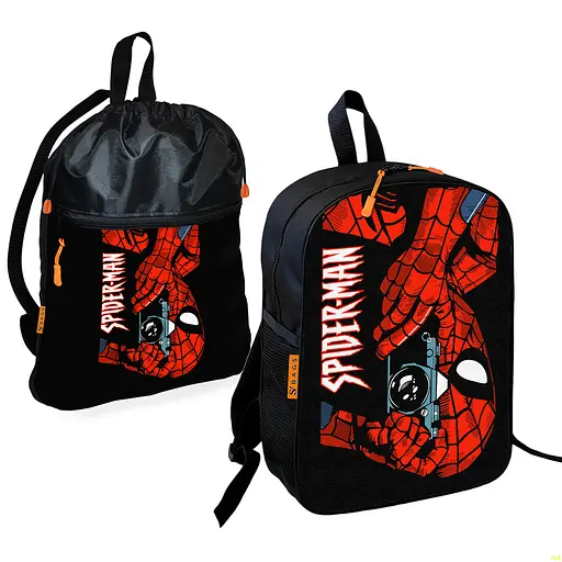 Школьный рюкзак детский Человек-паук + Сумка для обуви спортивной формы рюкзак-мешок мальчику (01896)