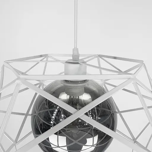 Люстра в білому корпусі з плафоном янтар або графіт Line.F Колір плафона Янтарний - фото 5