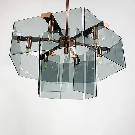 Люстра с декоративными графитовыми пластинами Line.F AT 18/7 - фото 5