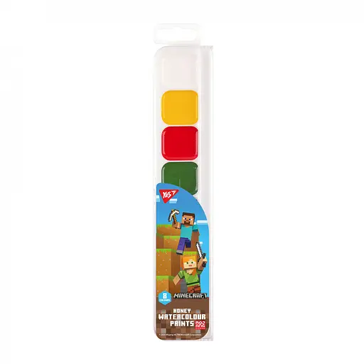 Фарби акварельні Yes Minecraft, 8 кольорів, медові, без пензля